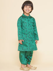 Boys Flower Design Printed Kurta 