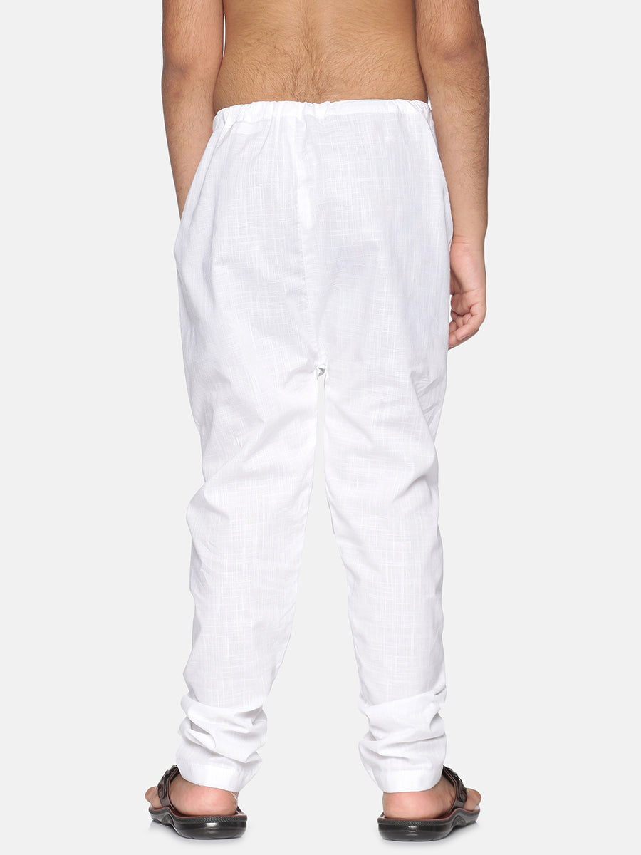 Boys White Colour Cotton Pyjama