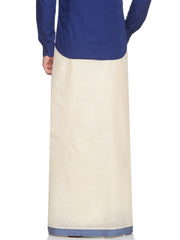 Mens Pure Cotton Double Dhoti Off White