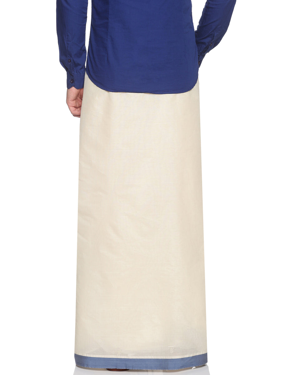 Mens Pure Cotton Double Dhoti Off White