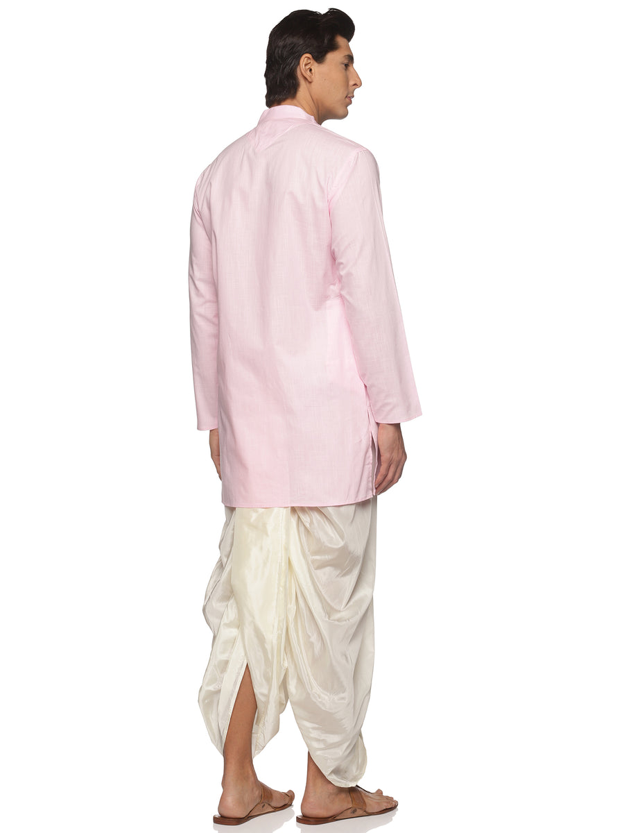 MENS SLUB COTTON LONG KURTA WITH PANCHAKAJAM