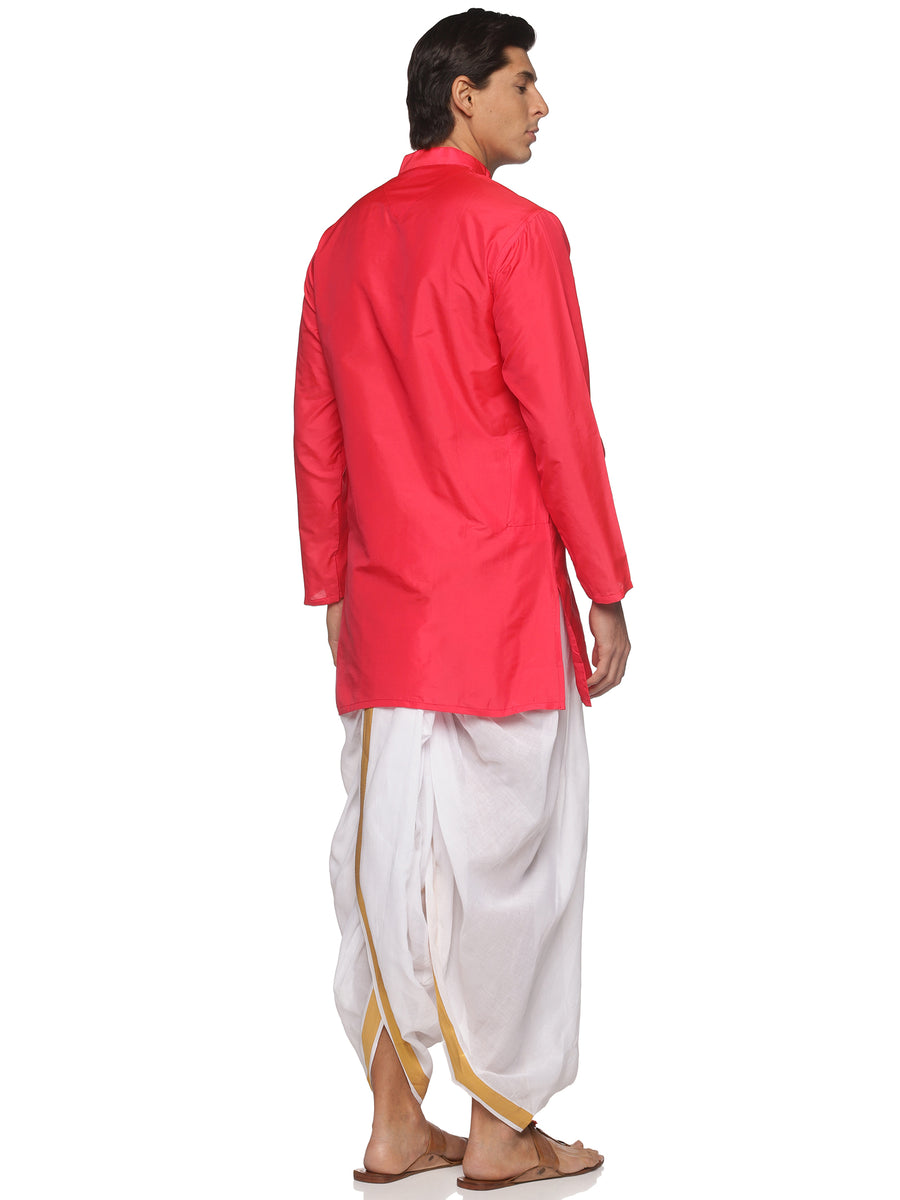 MENS BUTTER SILK LONG KURTA WITH PANCHAKAJAM