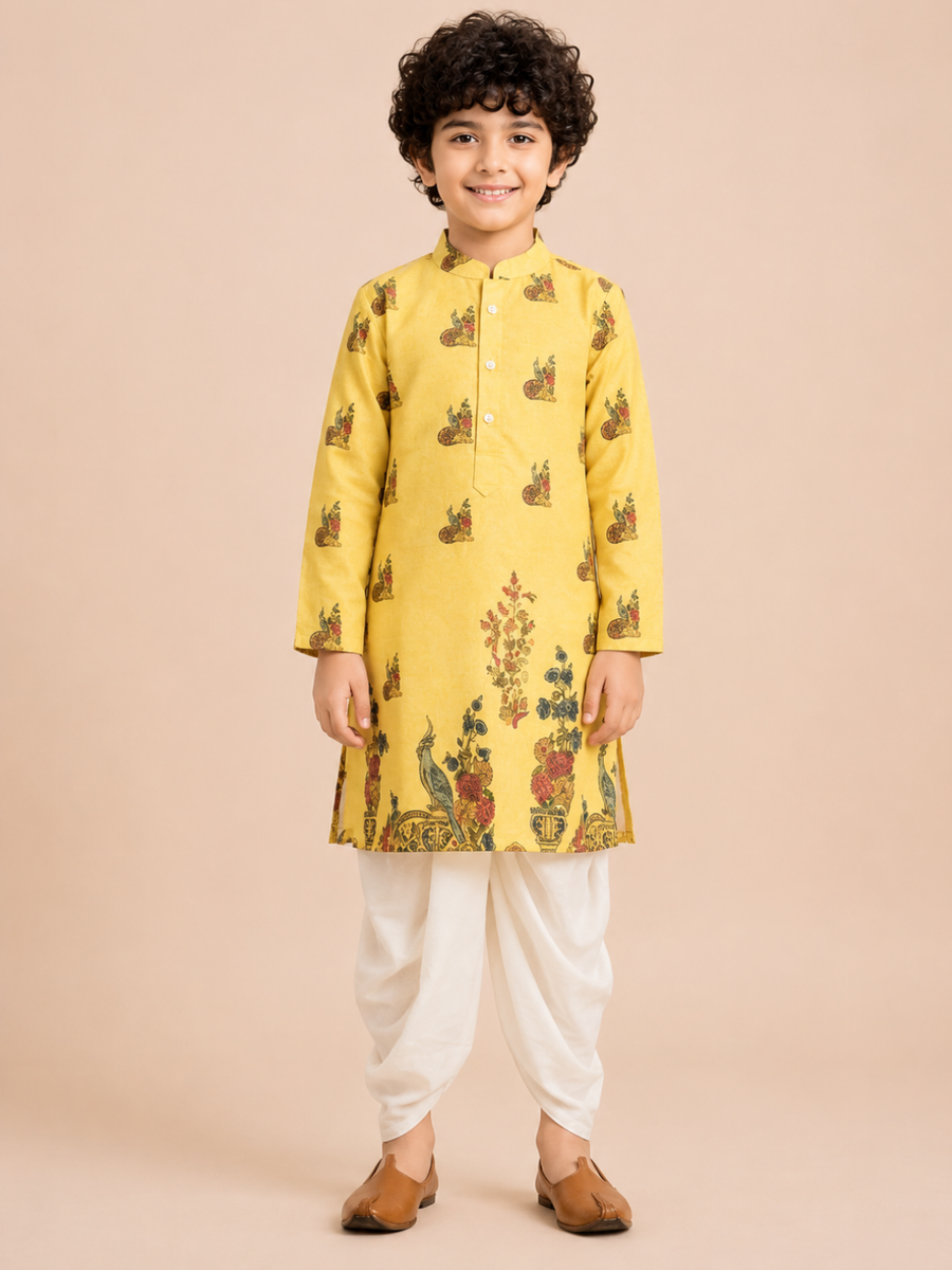Boys Printed Kurta Dhoti Set