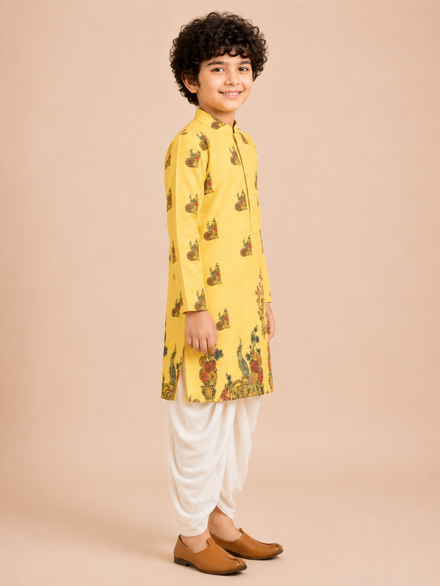 Boys Printed Kurta Dhoti Set