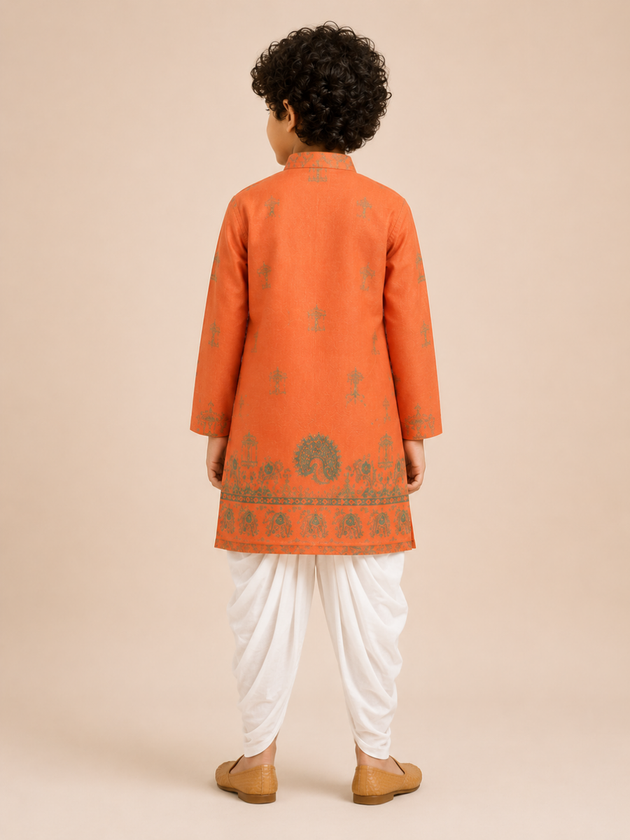 Boys Printed Kurta Dhoti Set