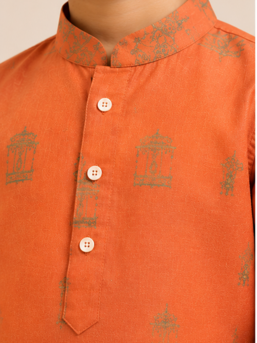 Boys Printed Kurta Dhoti Set