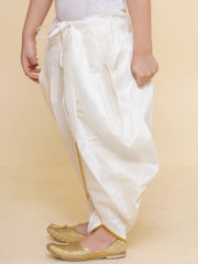 Sethukrishna Boys Slub Dupion Gold Border Patiala Pant