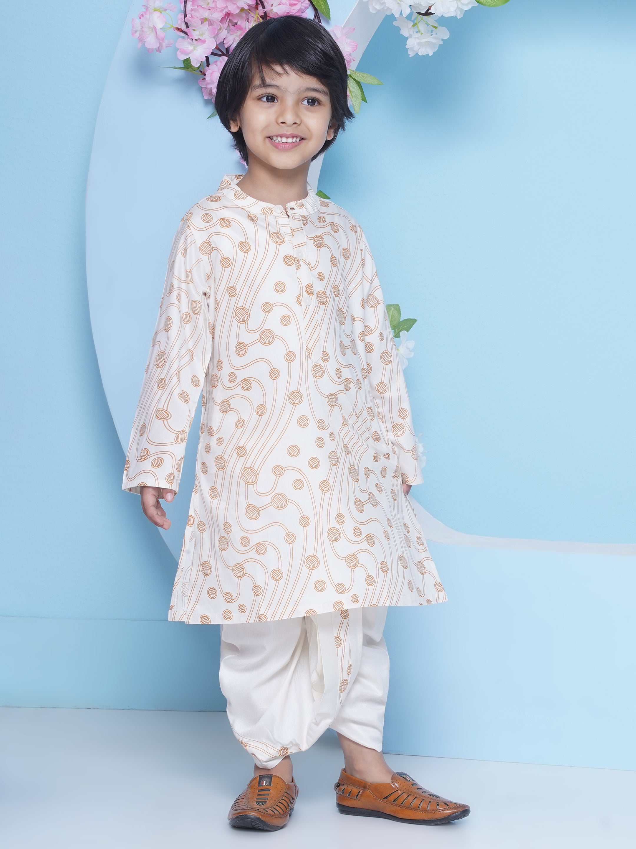 Boys Ball Design Printed Kurta DhotiPant Set