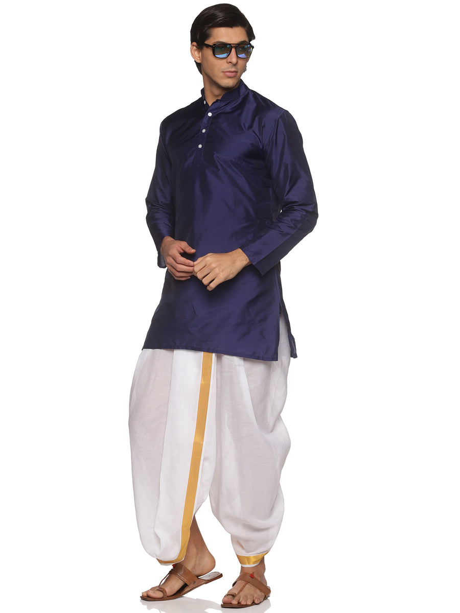 MENS BUTTER SILK LONG KURTA WITH PANCHAKAJAM