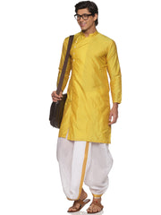 MENS BUTTER SILK LONG KURTA WITH PANCHAKAJAM