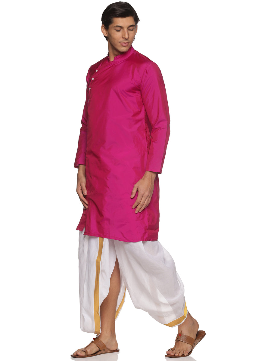 MENS BUTTER SILK LONG KURTA WITH PANCHAKAJAM