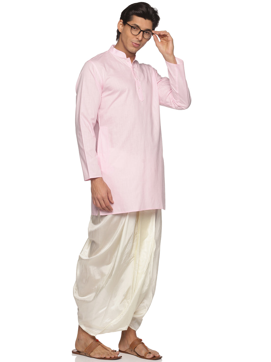 MENS SLUB COTTON LONG KURTA WITH PANCHAKAJAM