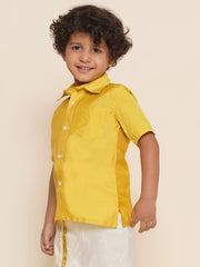 Boys Yellow Colour Polyester Shirt