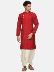 Men Off White Colour Polyester Viscose Dhoti Pant / Panjakejam