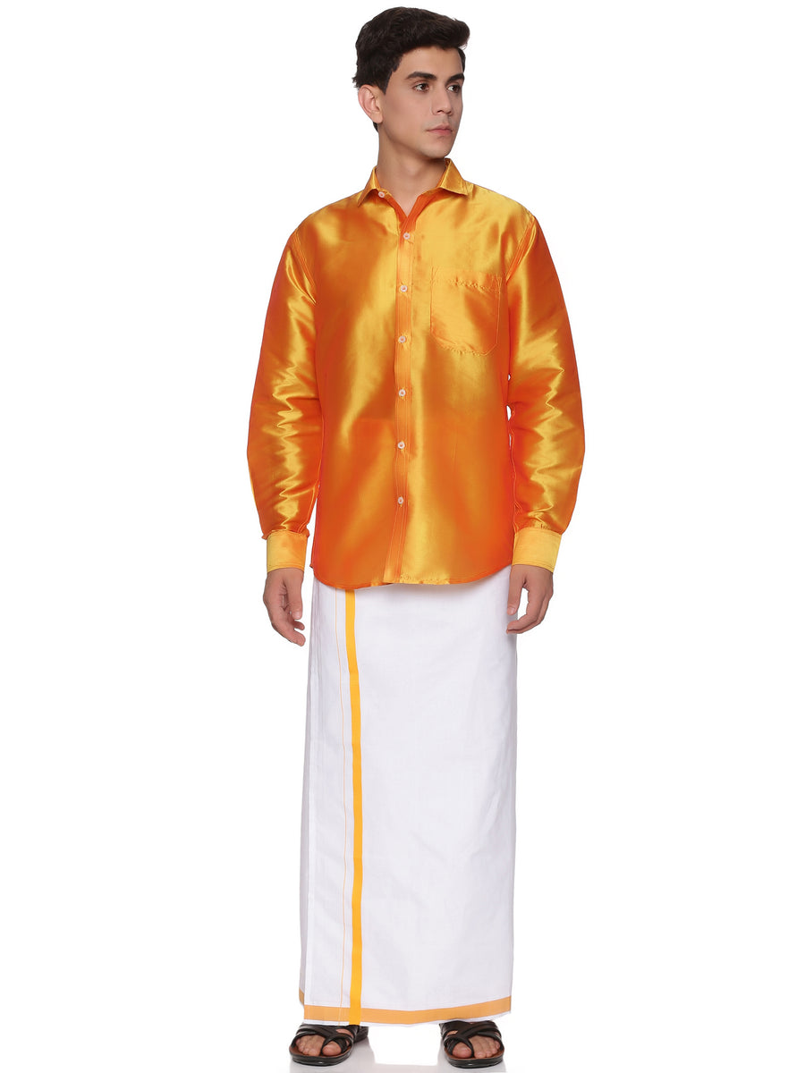 MENS READYMADE PLAIN MANGO POCKET DHOTI
