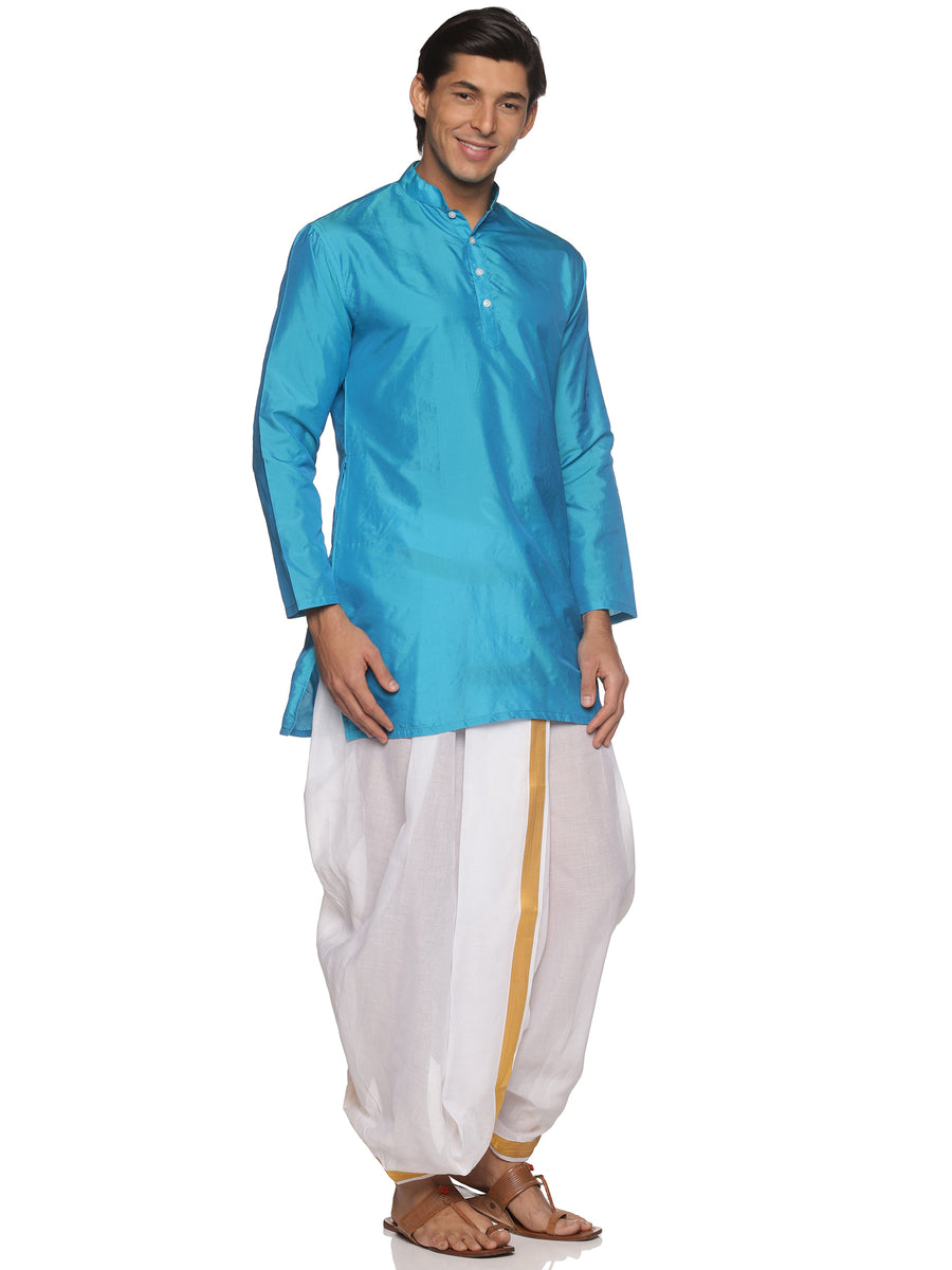 MENS SILK SHORT KURTA WITH PANCHAKAJAM