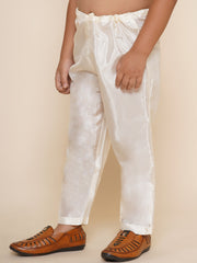 Boys Off White Colour A Mix Plain Pyjama