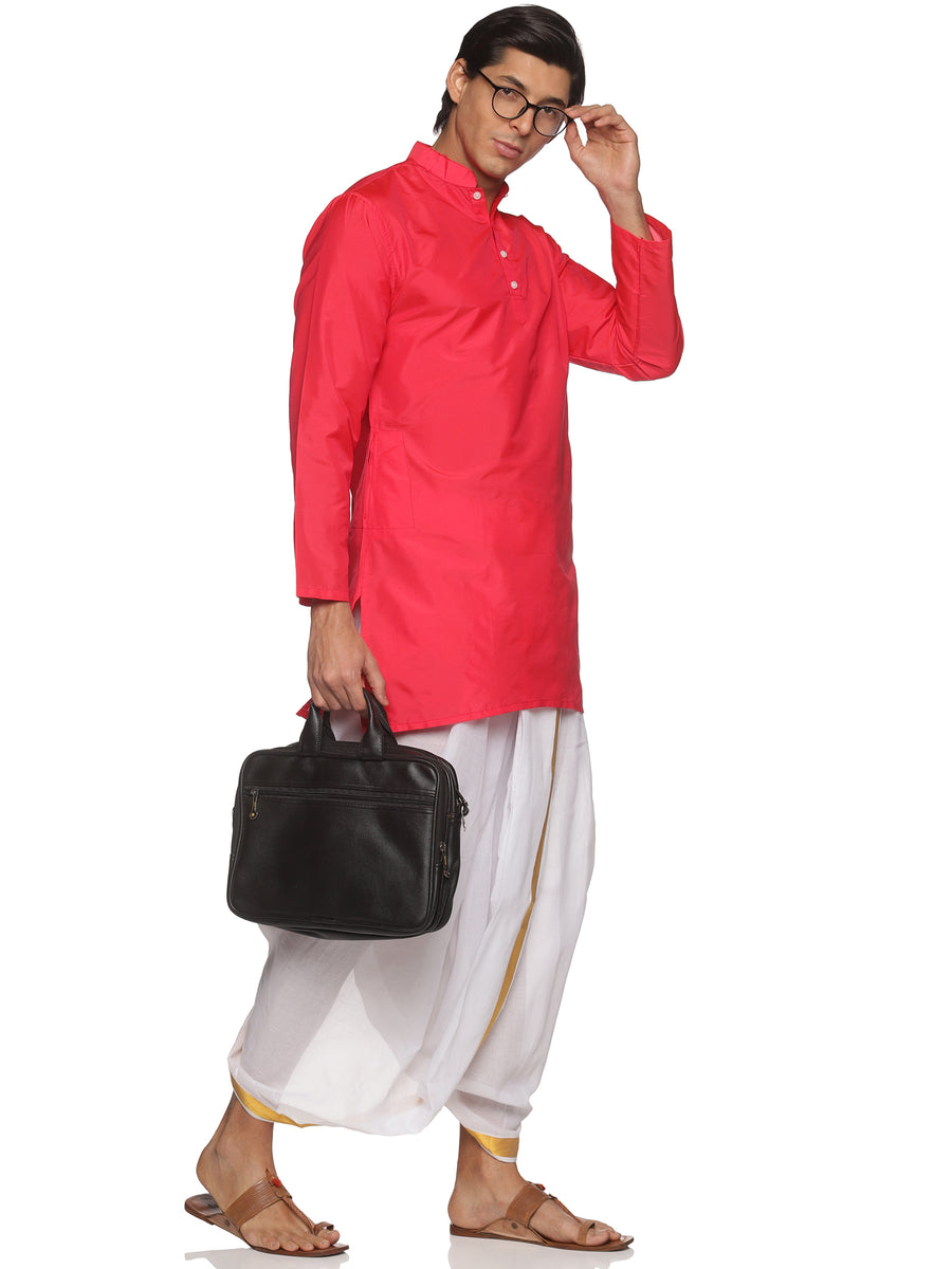 MENS SILK SHORT KURTA WITH PANCHAKAJAM