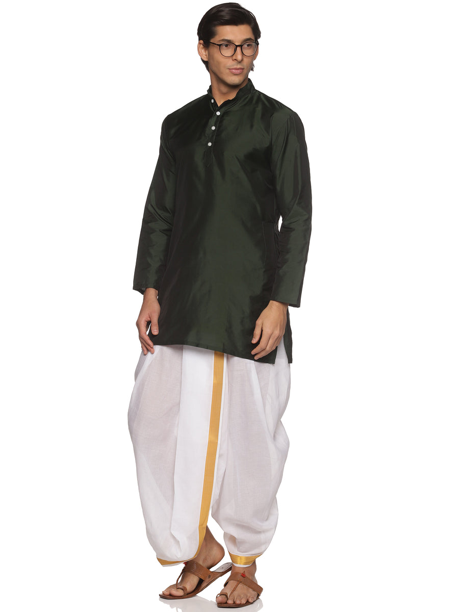 MENS SILK SHORT KURTA WITH PANCHAKAJAM