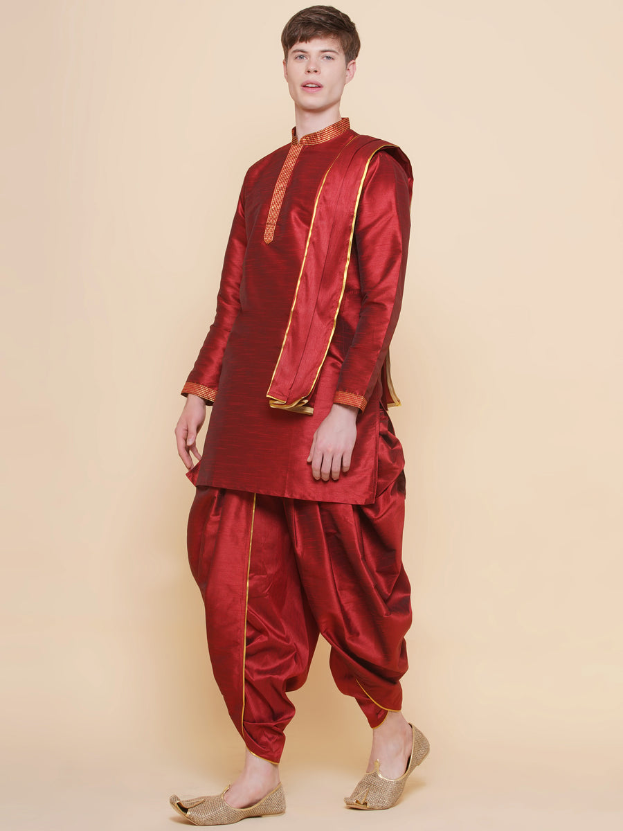 Sethukrishna Mens Embroidery Kurta and Dhotipant Set