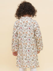 Boy's Floral Print Kurta