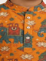 Boys Printed Kurta Dhoti Set