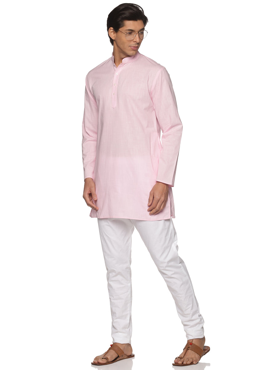 MENS SLUB COTTON LONG KURTA WITH PYJAMA