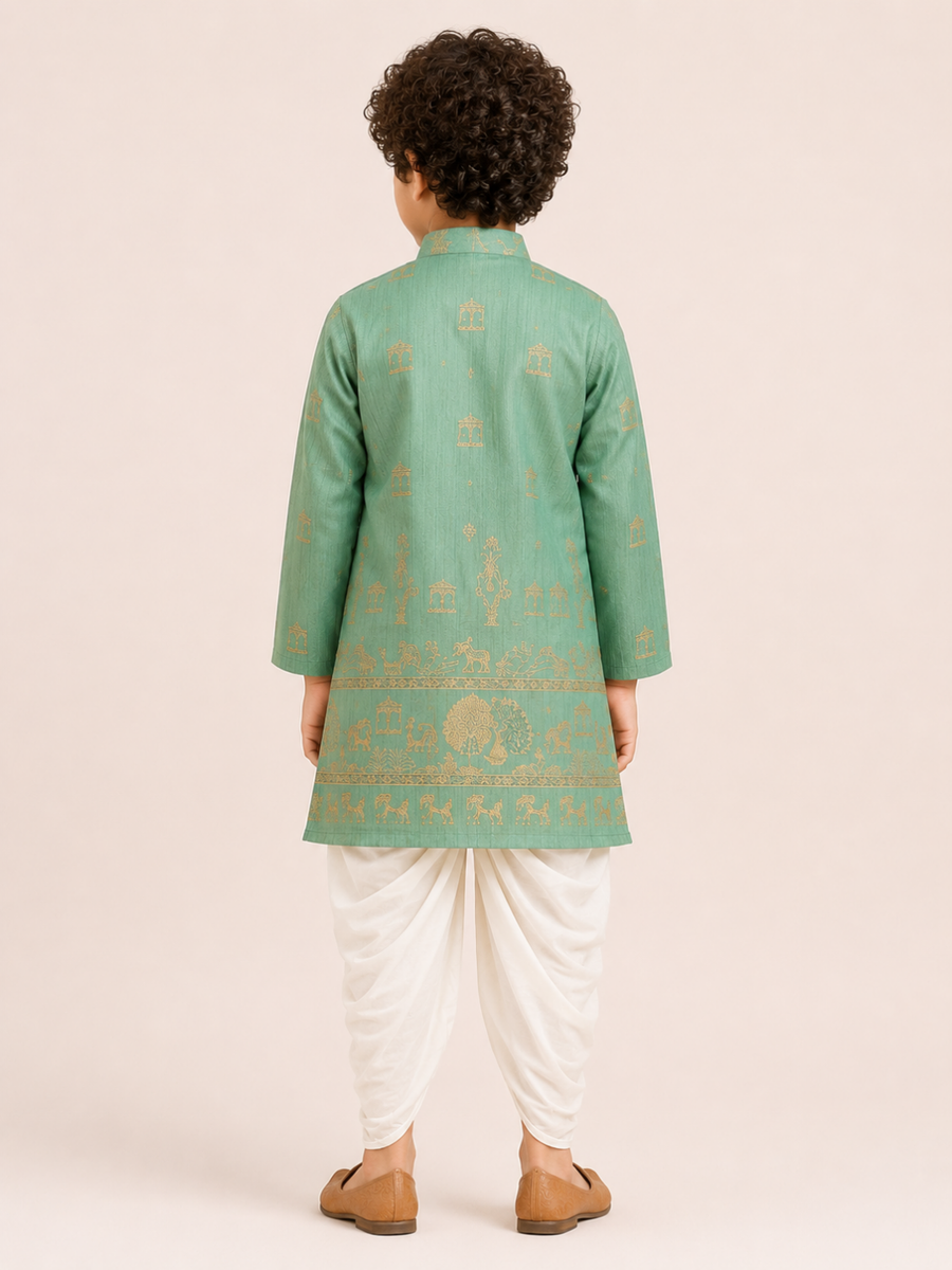Boys Printed Kurta Dhoti Set