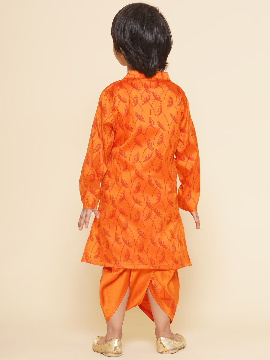 Boys Flower Design Printed Kurta 