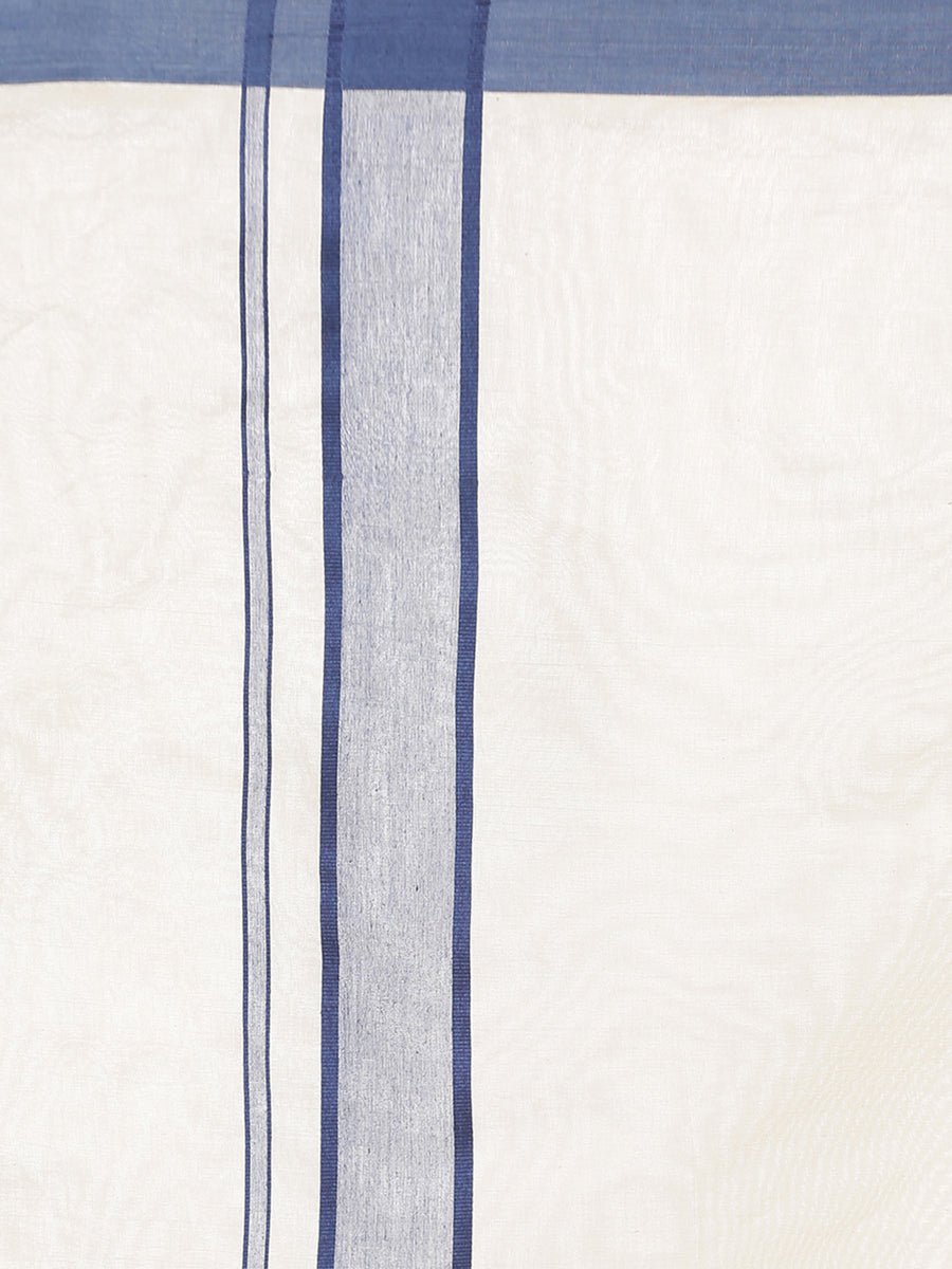 Mens Pure Cotton Double Dhoti Off White