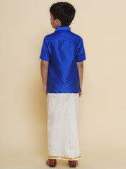 Boys Solid Colour Shirt and Dhoti Set