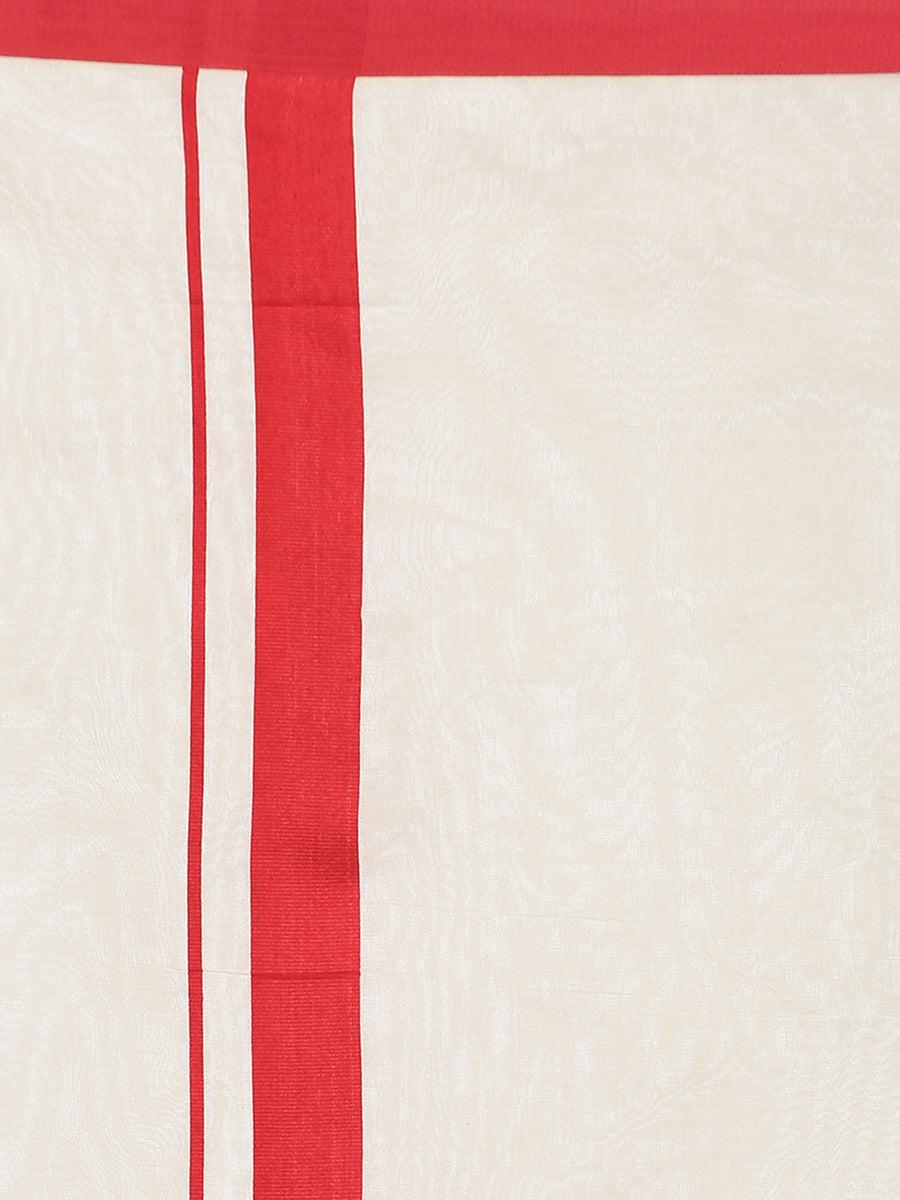 Mens Pure Cotton Double Dhoti Off White