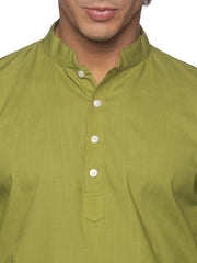 MENS SLUB COTTON LONG KURTA WITH PYJAMA