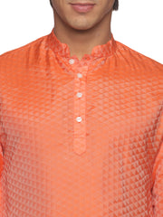 MENS ART SILK SHORT KURTA WITH POCKET DHOTI