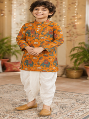 Boys Printed Kurta Dhoti Set