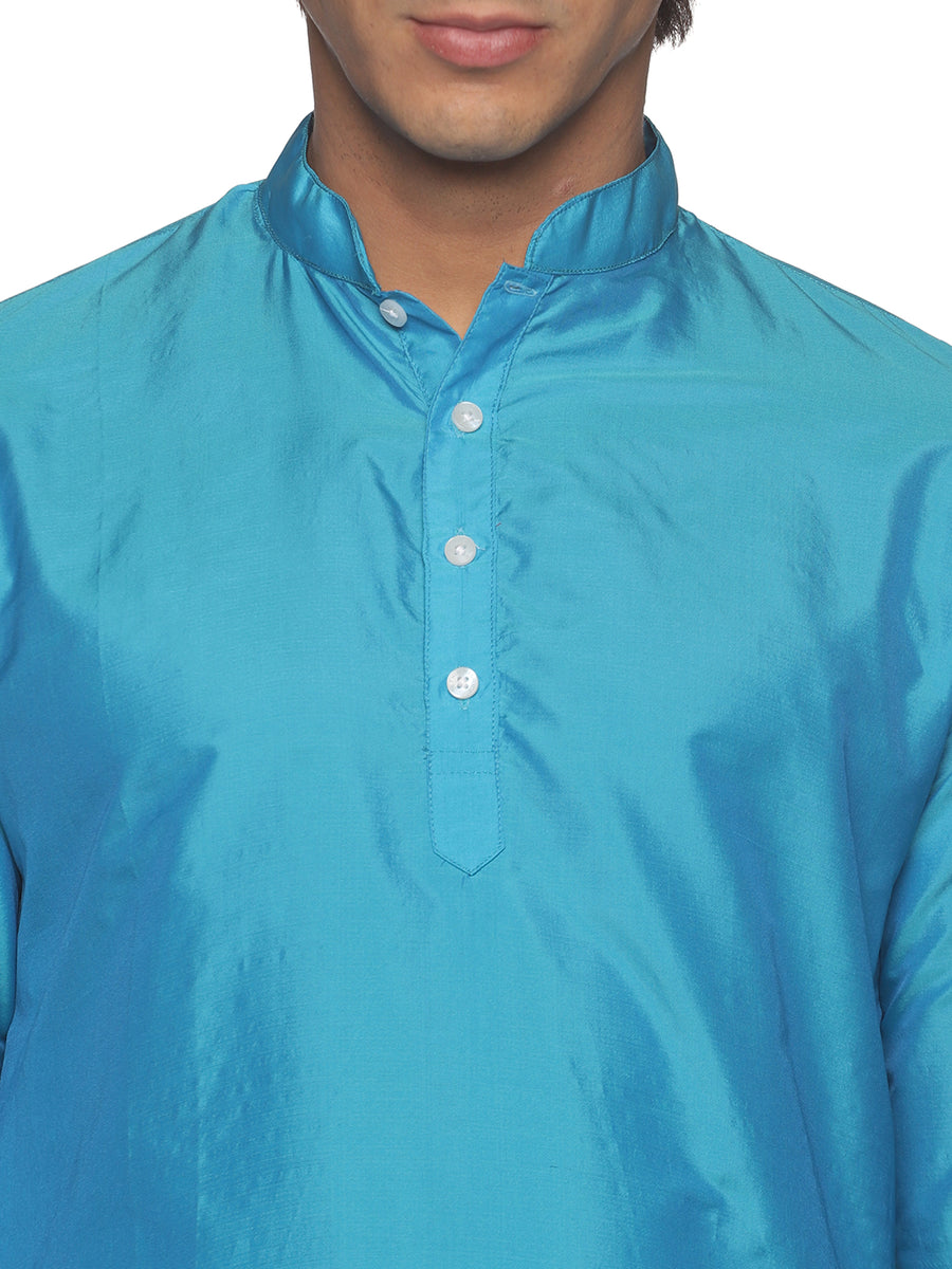 MENS BUTTER SILK LONG KURTA WITH PANCHAKAJAM