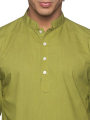 MENS SLUB COTTON BLUE LONG KURTA WITH PYJAMA
