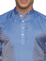 MENS ART SILK SHORT KURTA WITH POCKET DHOTI