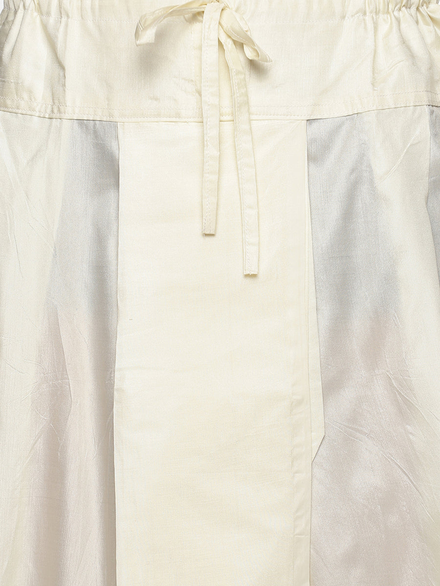 Men Off White Colour Polyester Viscose Dhoti Pant / Panjakejam