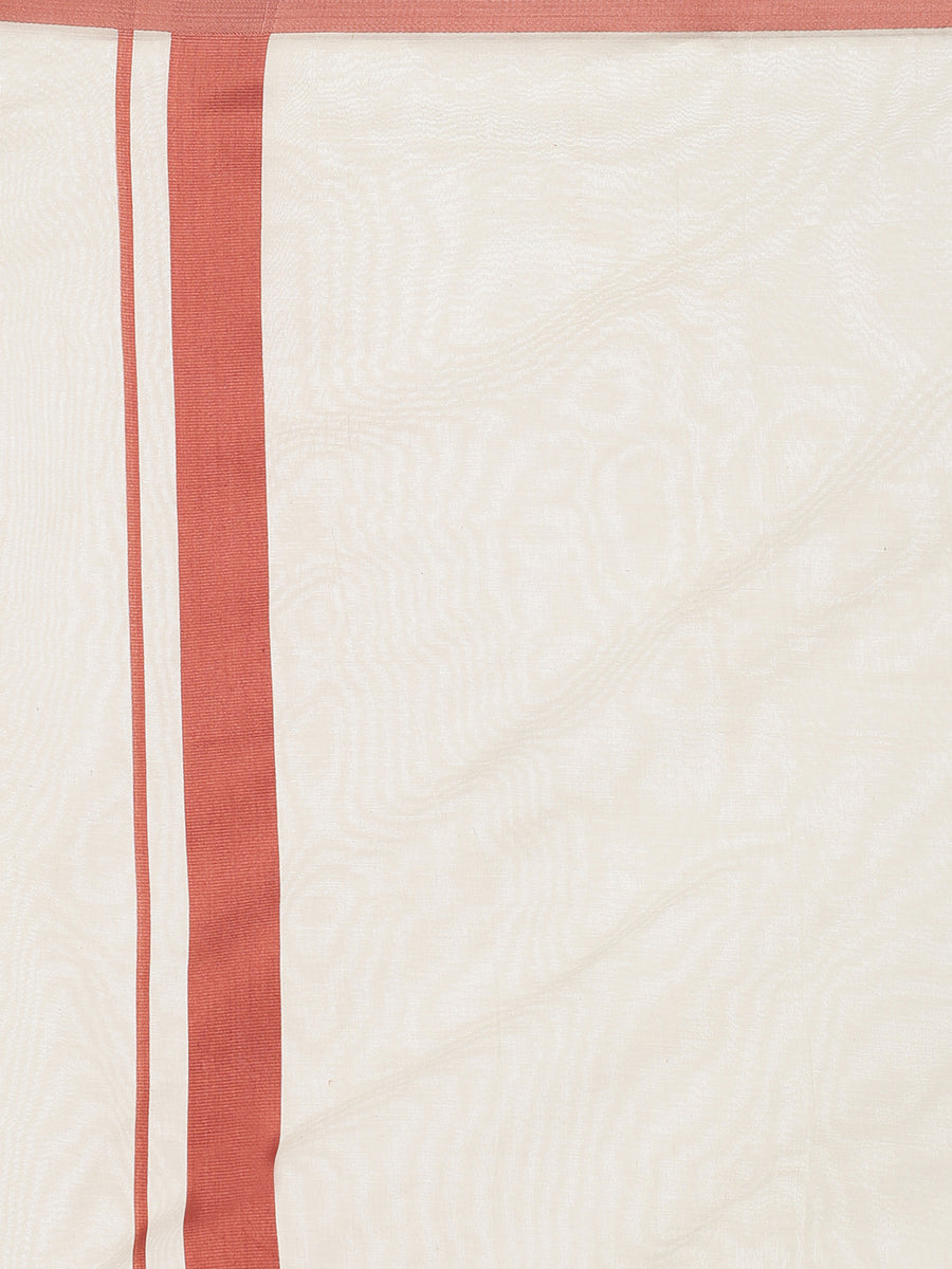 Mens Pure Cotton Double Dhoti Off White