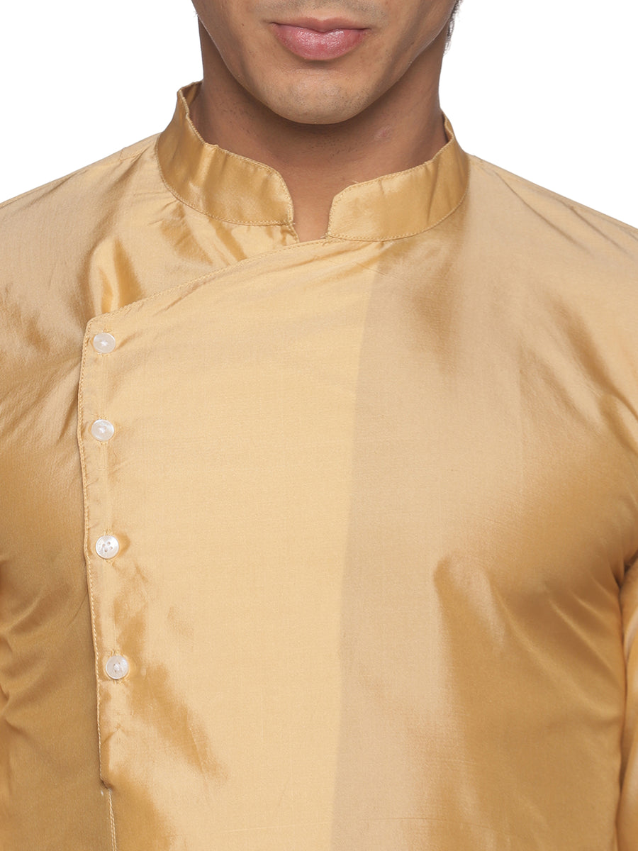 MENS BUTTER SILK LONG KURTA WITH PANCHAKAJAM