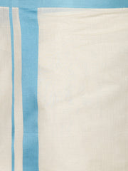 Mens Pure Cotton Double Dhoti Off White