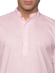 MENS SLUB COTTON BLUE LONG KURTA WITH PYJAMA