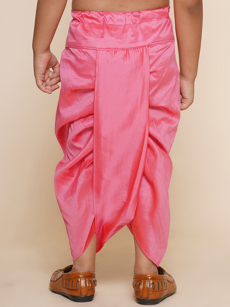Boys Pink Colour Solid Dhotipant