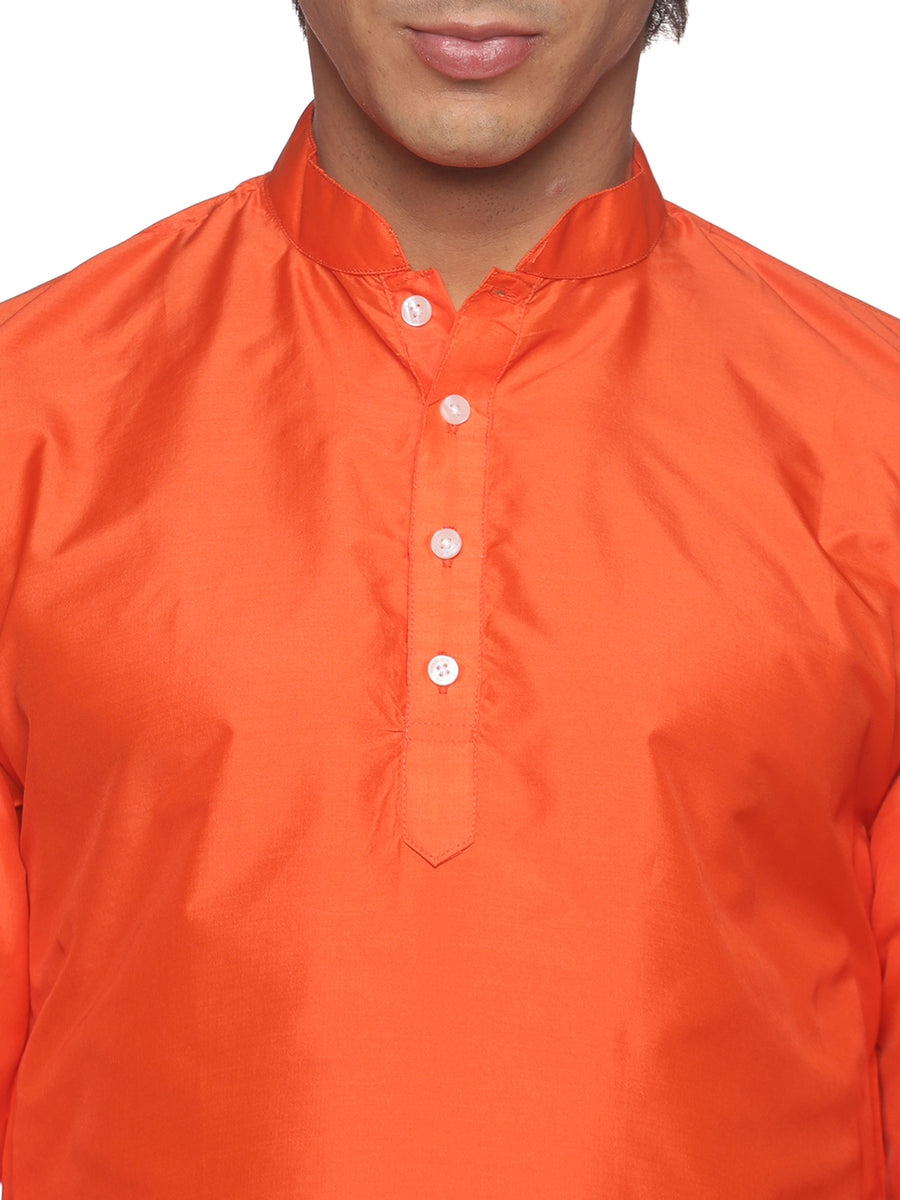 MENS BUTTER SILK LONG KURTA WITH PANCHAKAJAM