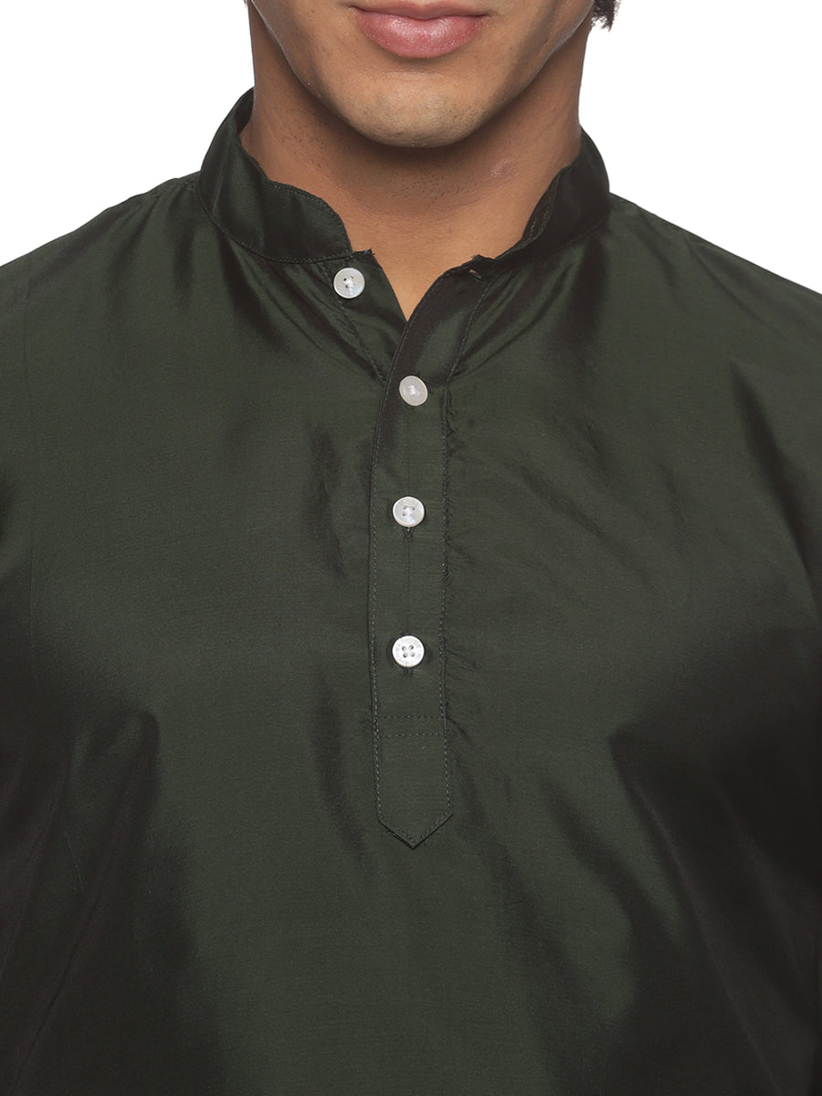 MENS BUTTER SILK LONG KURTA WITH PANCHAKAJAM