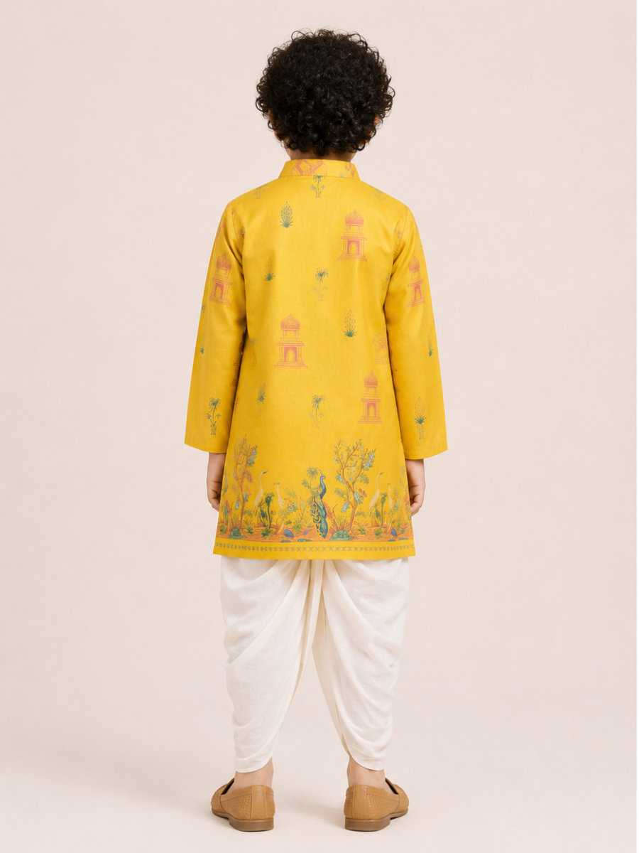 Boys Printed Kurta Dhoti Set