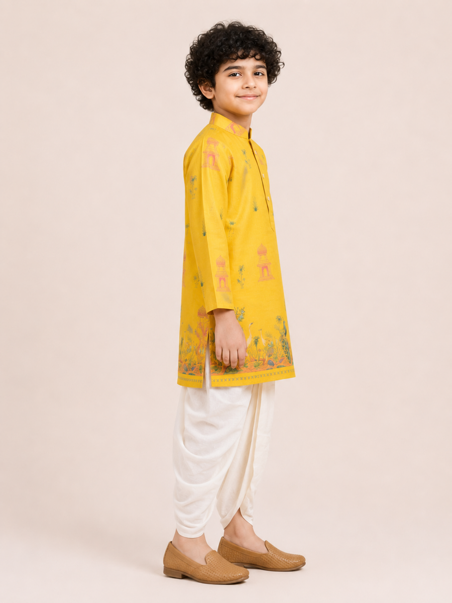 Boys Printed Kurta Dhoti Set