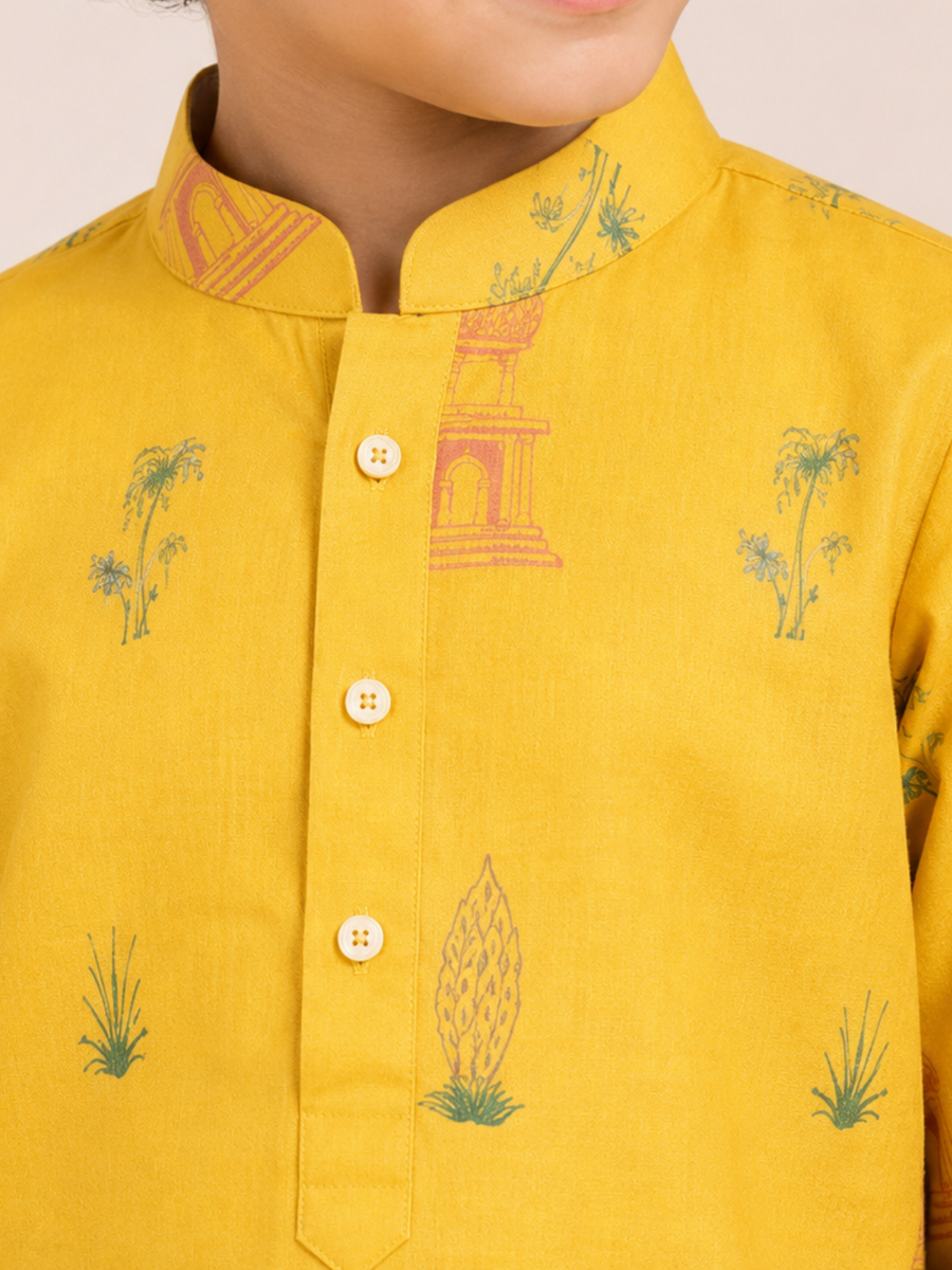 Boys Printed Kurta Dhoti Set