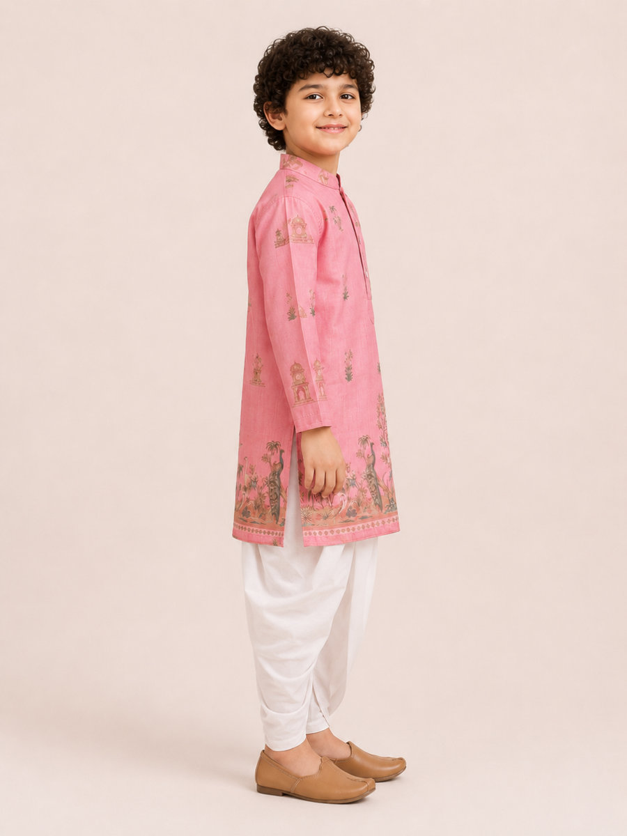 Boys Printed Kurta Dhoti Set